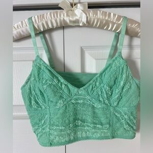 Free People Intimately Mint lace top bralette size M